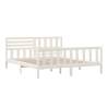 White Super King Size Bed Frame 180x200 cm - Solid Wood