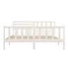 White Super King Size Bed Frame 180x200 cm - Solid Wood