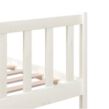 White Super King Size Bed Frame 180x200 cm - Solid Wood