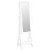 Mirror Jewellery Cabinet with LED Lights - Free Standing White