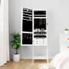 Mirror Jewellery Cabinet with LED Lights - Free Standing White