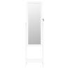 Mirror Jewellery Cabinet with LED Lights - Free Standing White