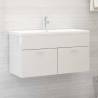 High Gloss White Sink Cabinet with Built-in Basin | Hipo Market