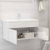 High Gloss White Sink Cabinet with Built-in Basin | Hipo Market