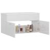 High Gloss White Sink Cabinet with Built-in Basin | Hipo Market