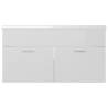 High Gloss White Sink Cabinet with Built-in Basin | Hipo Market