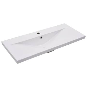 High Gloss White Sink Cabinet with Built-in Basin | Hipo Market