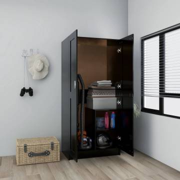 Compact Black Wardrobe - 82.5x51.5x180 cm | Hipomarket