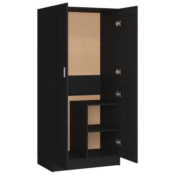 Compact Black Wardrobe - 82.5x51.5x180 cm | Hipomarket