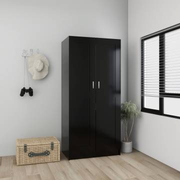 Compact Black Wardrobe - 82.5x51.5x180 cm | Hipomarket