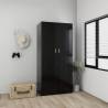 Compact Black Wardrobe - 82.5x51.5x180 cm | Hipomarket