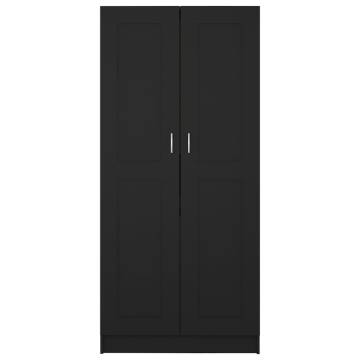 Compact Black Wardrobe - 82.5x51.5x180 cm | Hipomarket