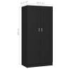 Compact Black Wardrobe - 82.5x51.5x180 cm | Hipomarket