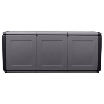 Garden Storage Box 138x53x57 cm - 330L Dark Grey & Black