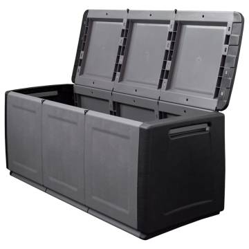 Garden Storage Box 138x53x57 cm - 330L Dark Grey & Black