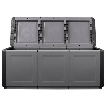 Garden Storage Box 138x53x57 cm - 330L Dark Grey & Black