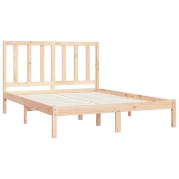 Solid Wood Pine Bed Frame - 150x200 cm King Size | HipoMarket