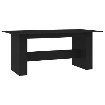 Stylish Black Dining Table - 180x90 cm Engineered Wood