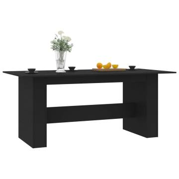 Stylish Black Dining Table - 180x90 cm Engineered Wood