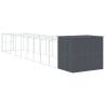 Dog House with Run - Anthracite Galvanised Steel, 214x106x181 cm