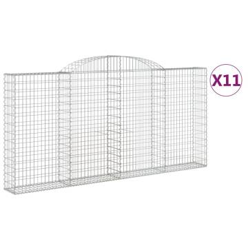 Arched Gabion Baskets 11 pcs - Durable Garden Barriers