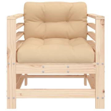 Garden Chairs with Cushions - Solid Pine Wood (2 pcs)