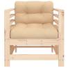 Garden Chairs with Cushions - Solid Pine Wood (2 pcs)