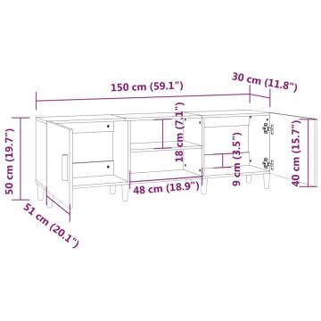 Stylish TV Cabinet White 150x30x50 cm | Hipomarket