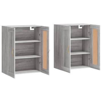 Wall Mounted Cabinets 2 pcs Grey Sonoma - Elegant Storage Solution