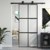 Sliding Door Black 90x205 cm Tempered Glass and Aluminium Colour black and matt Size 90 x 205 cm Quantity in Package 1 Pattern 3x2 grids 