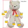 Plush White Teddy Bear Cuddly Toy - 242 cm XXL Size