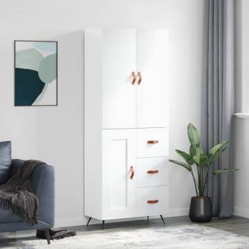 Highboard High Gloss White - Stylish Storage Solution