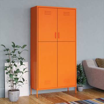 Stylish Orange Steel Wardrobe - 90x50x180 cm - HipoMarket