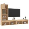 4 Piece TV Wall Units with LED Sonoma Oak Engineered Wood Colour sonoma oak Quantity in Package 1 