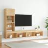 4 Piece TV Wall Units with LED - Sonoma Oak Engineered Wood