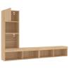 4 Piece TV Wall Units with LED - Sonoma Oak Engineered Wood