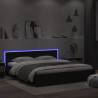 Bed Frame with Headboard and LED Black 180x200 cm Super King Size Colour black Size 180 x 200 cm 