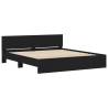 Stylish Black Bed Frame with LED Headboard - Super King Size