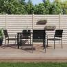 5 Piece Garden Dining Set Poly Rattan and Steel Size 140 cm table length Cushion included no Number of 4 