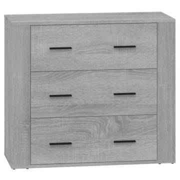 Elegant Grey Sonoma Sideboards - 2 Pieces in Engineered Wood