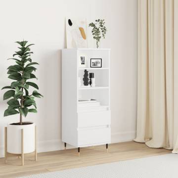 Stylish Highboard White - Engineered Wood 40x36x110 cm