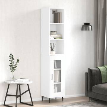 Stylish Highboard White 34.5x34x180 cm | Durable Storage