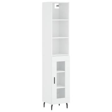 Stylish Highboard White 34.5x34x180 cm | Durable Storage