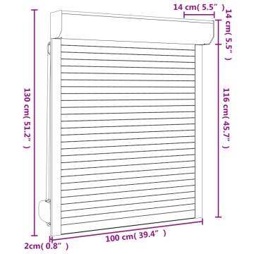 Roller Shutter Aluminium 100x130 cm - White | HipoMarket