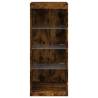 Modern Smoked Oak Sideboard with LED Lights - 41x37x100 cm