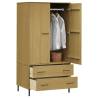 Stylish Brown Wardrobe with Metal Legs - OSLO | HipoMarket