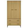 Stylish Brown Wardrobe with Metal Legs - OSLO | HipoMarket