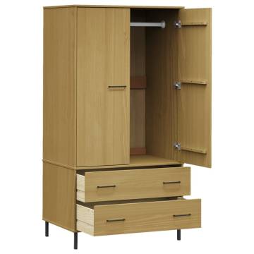 Stylish Brown Wardrobe with Metal Legs - OSLO | HipoMarket