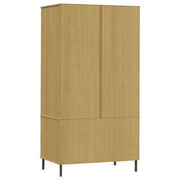 Stylish Brown Wardrobe with Metal Legs - OSLO | HipoMarket