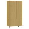 Stylish Brown Wardrobe with Metal Legs - OSLO | HipoMarket